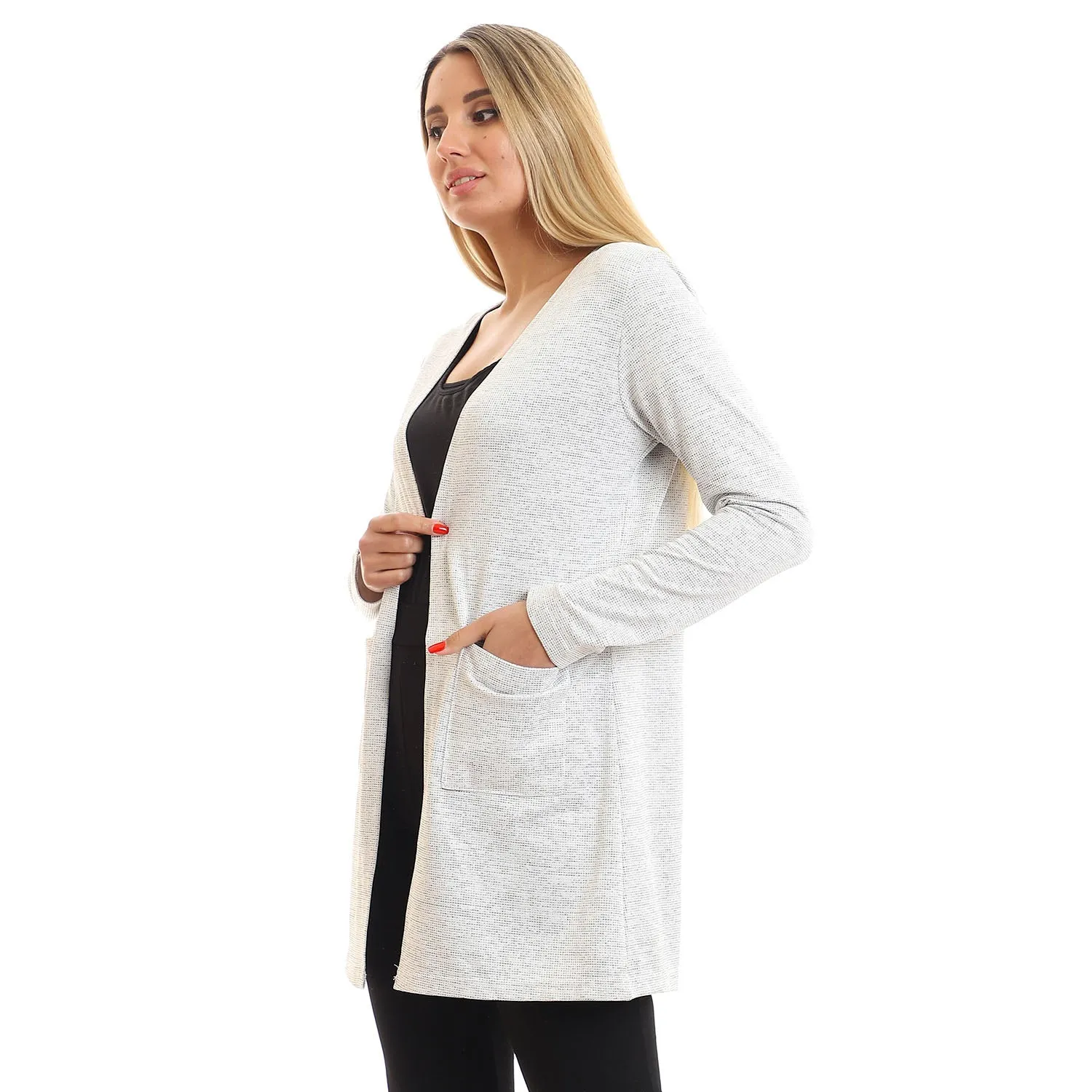Open Neckline Slip On Cardigan - Kady