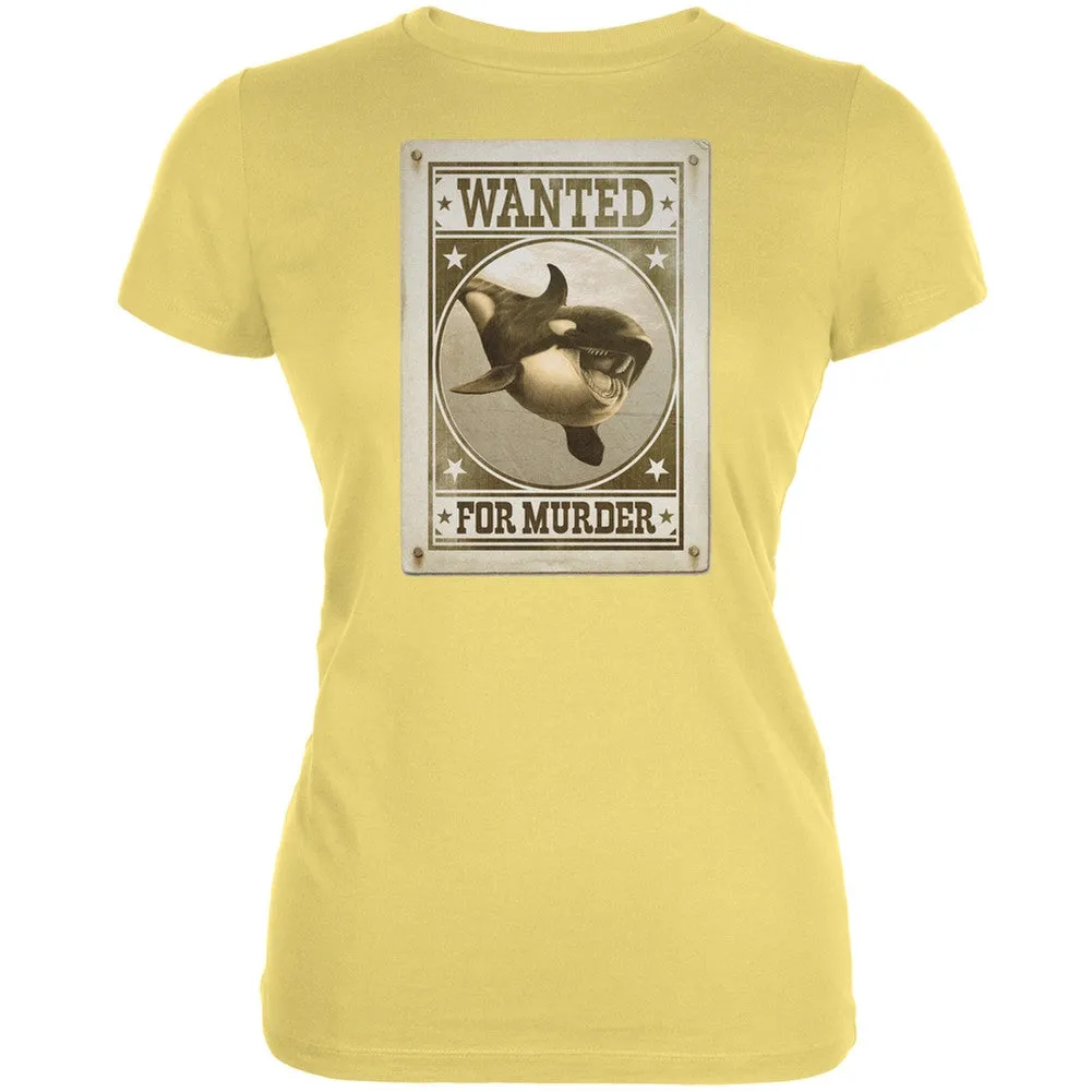 Orca Killer Whale Wanted For Murder Cream Juniors Soft T-Shirt