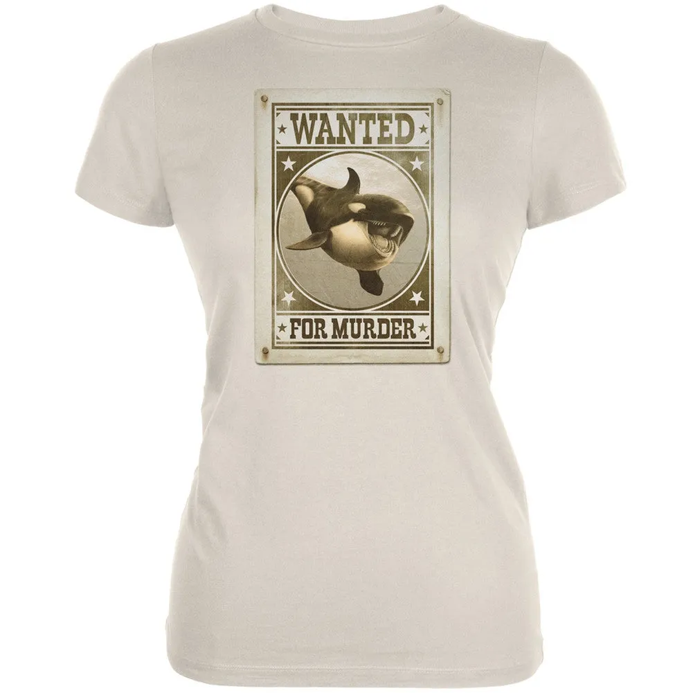 Orca Killer Whale Wanted For Murder Cream Juniors Soft T-Shirt