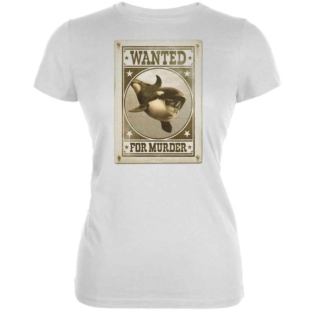 Orca Killer Whale Wanted For Murder Cream Juniors Soft T-Shirt