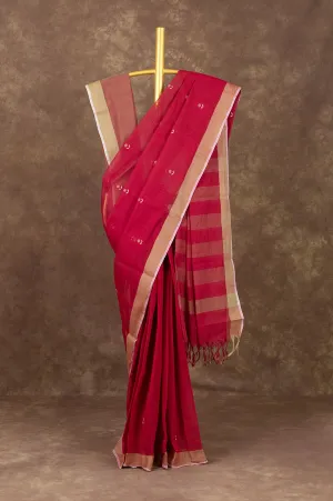 Red Ponduru Cotton Saree