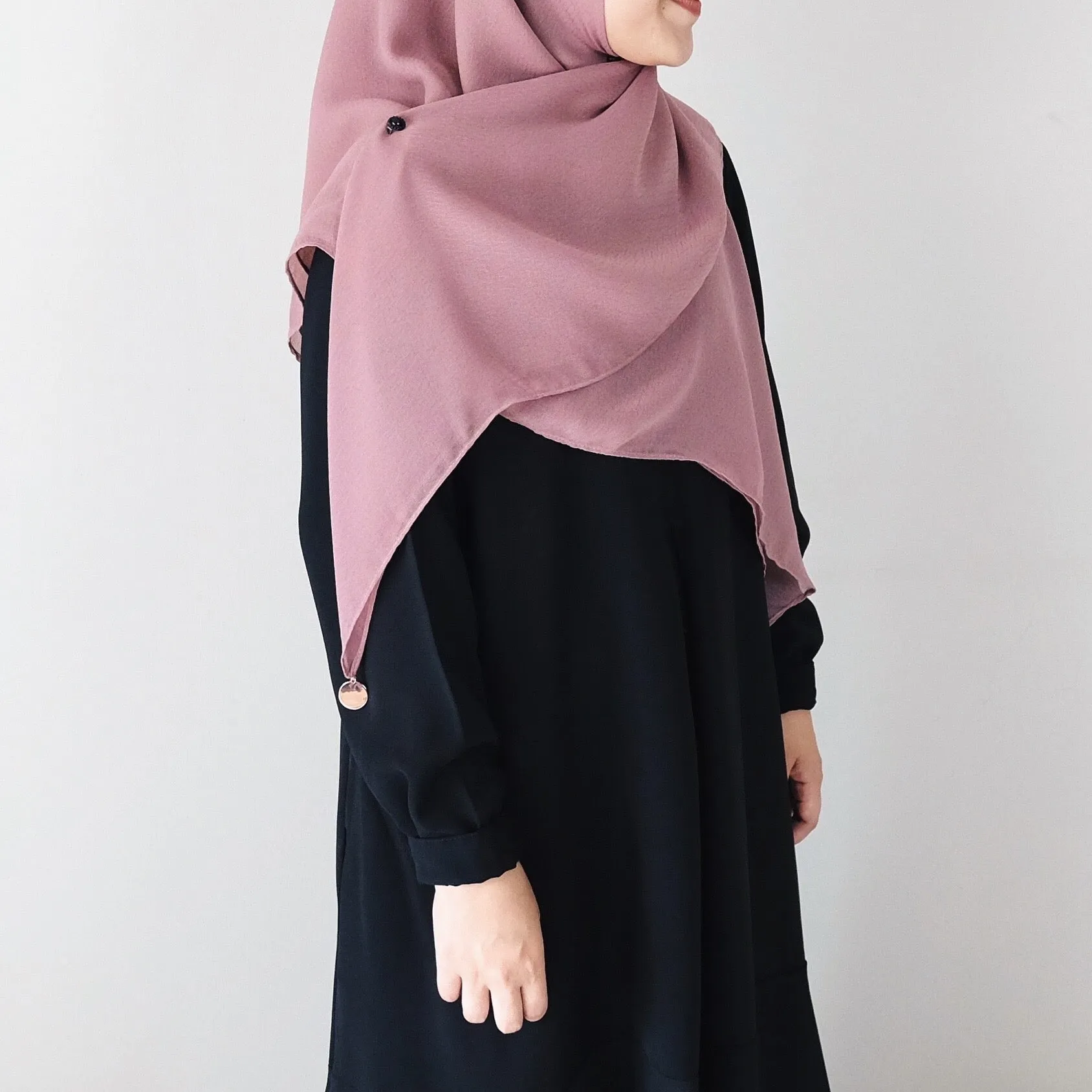 [Scarf 45"] Textured Viscose : Peony