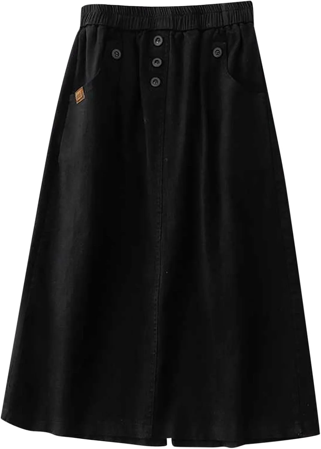Skirts for Women Summer 2024 Elastic High Waisted Midi Skirt Swing a Line Casual Loose Flowy Vintage Pleated Skirts