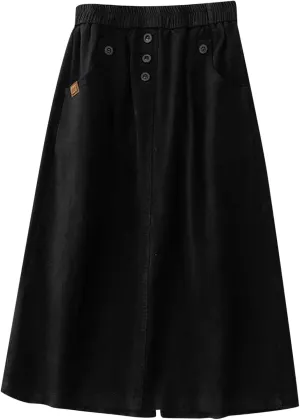 Skirts for Women Summer 2024 Elastic High Waisted Midi Skirt Swing a Line Casual Loose Flowy Vintage Pleated Skirts