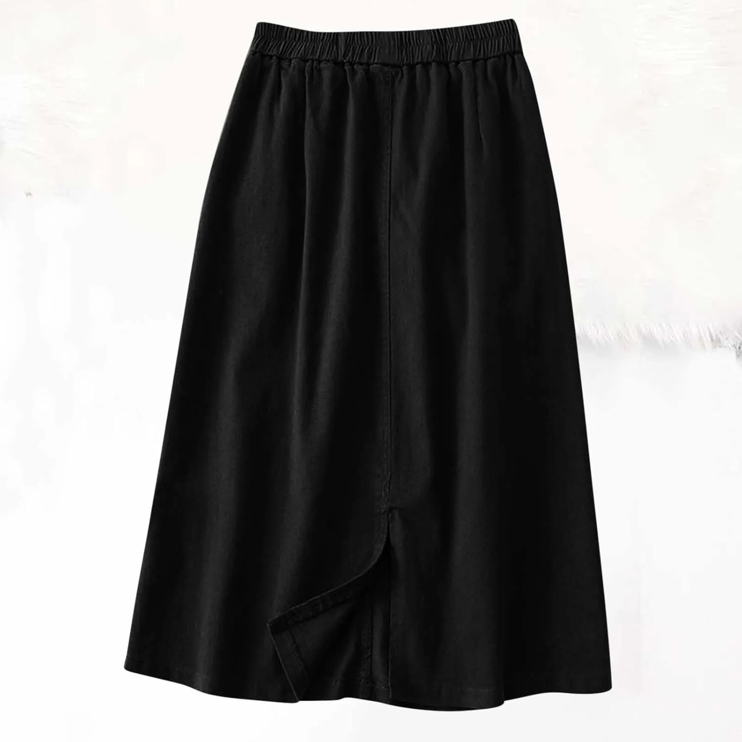 Skirts for Women Summer 2024 Elastic High Waisted Midi Skirt Swing a Line Casual Loose Flowy Vintage Pleated Skirts