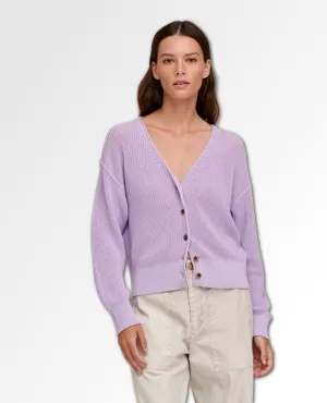 Solange Textured Cotton Cardigan Orchid