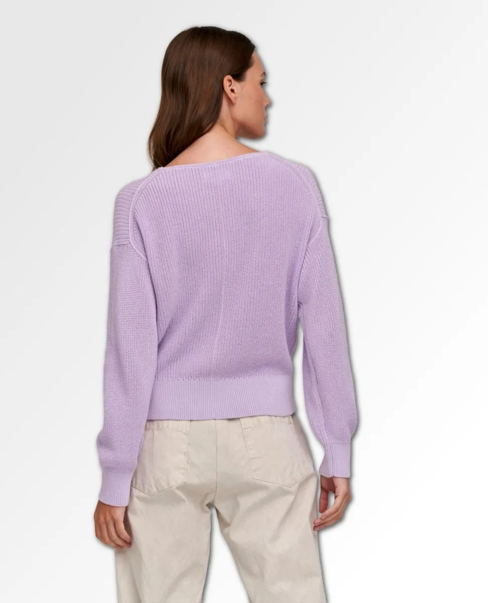 Solange Textured Cotton Cardigan Orchid