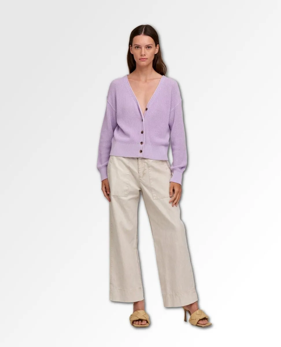 Solange Textured Cotton Cardigan Orchid