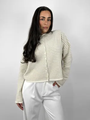 Striped Boxy Knit Cardigan
