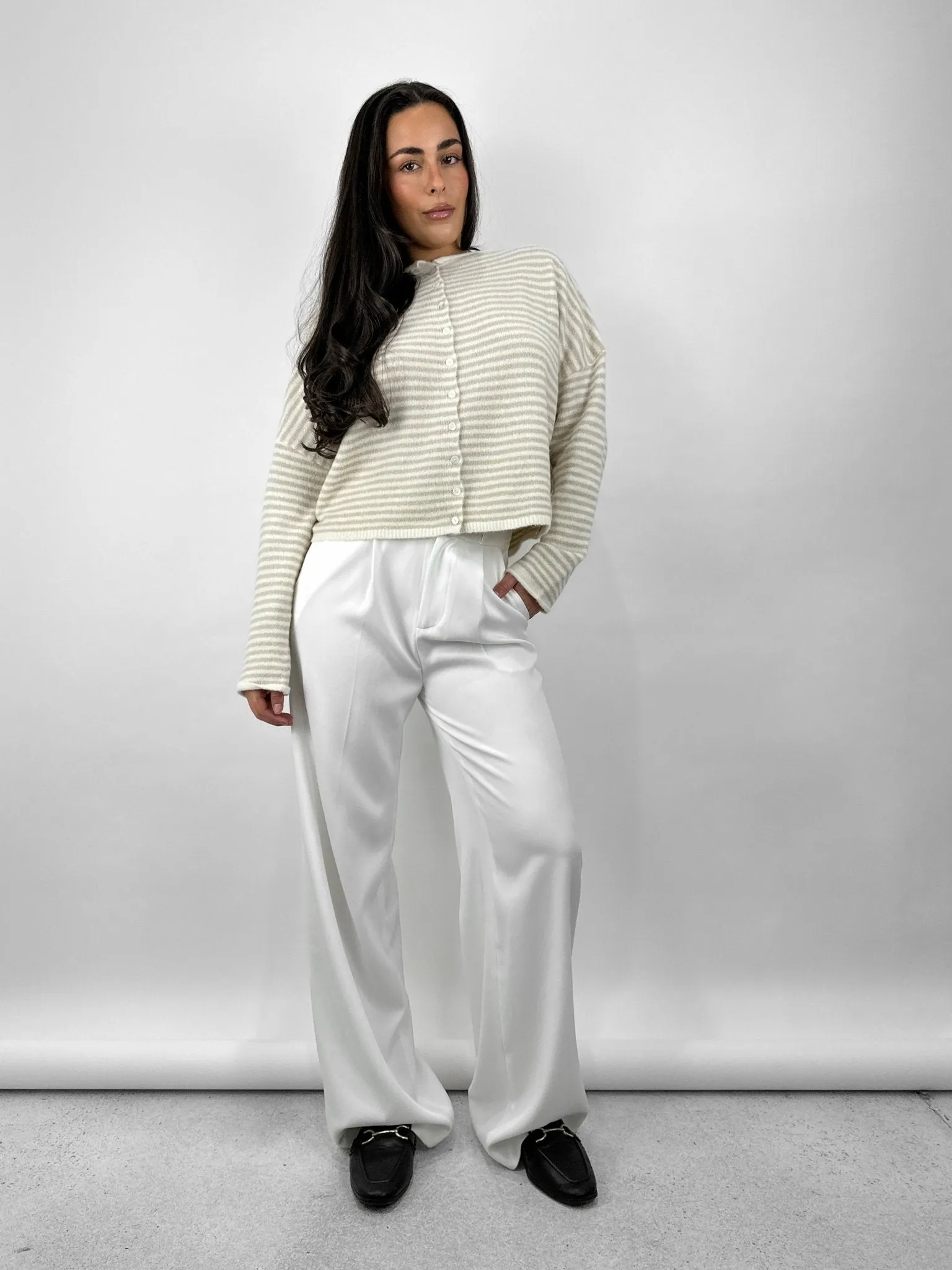 Striped Boxy Knit Cardigan