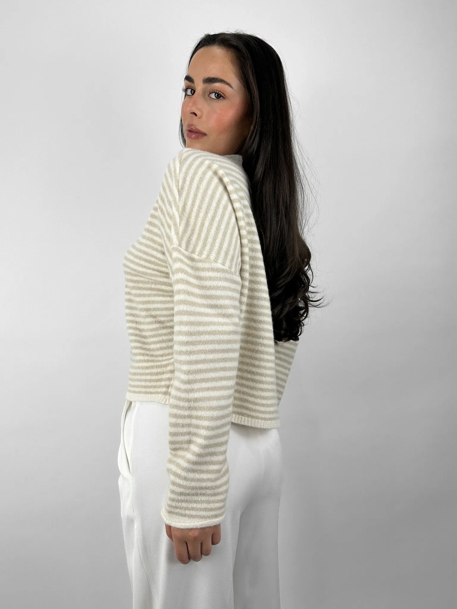Striped Boxy Knit Cardigan