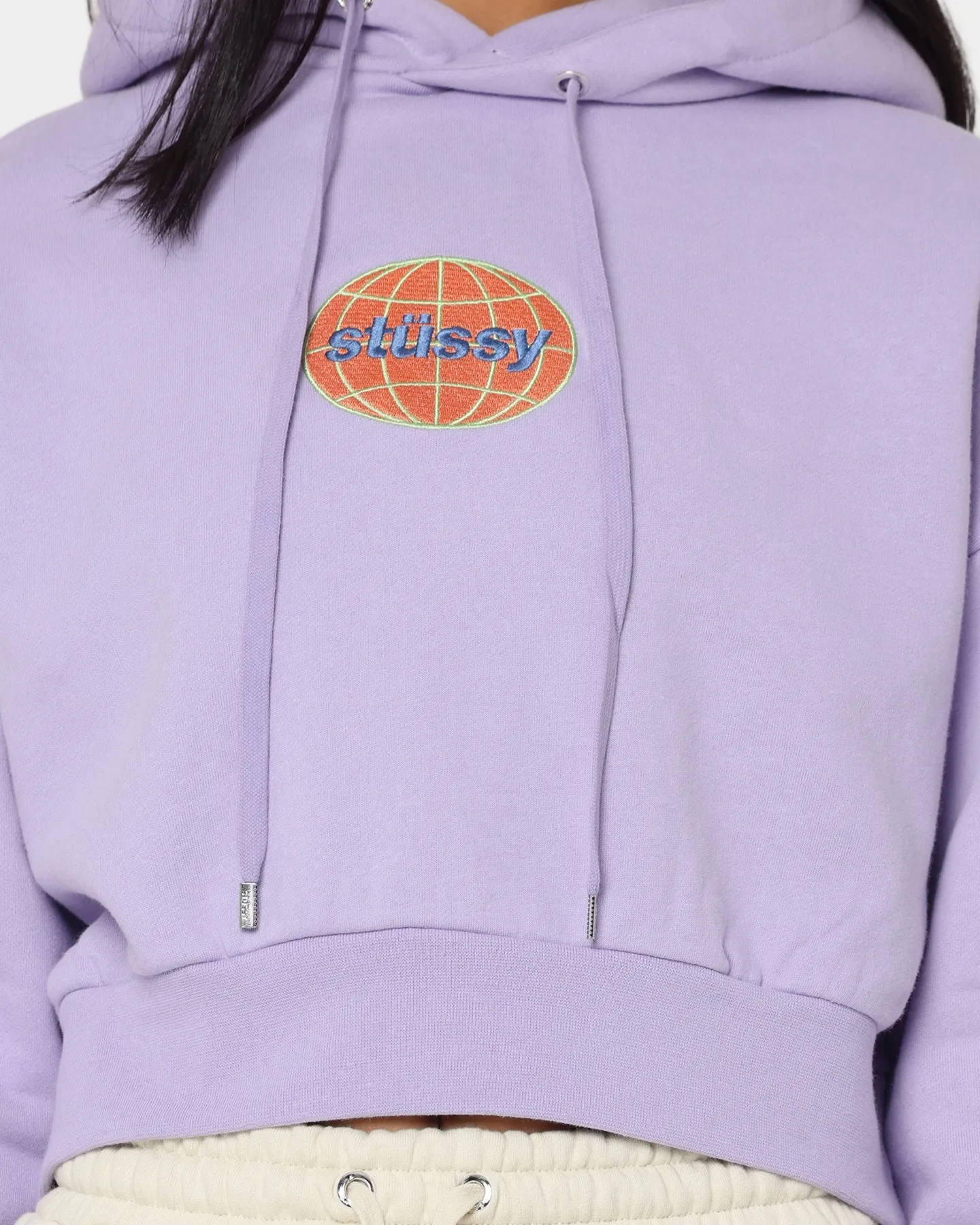 Stussy Women's Globe Hoodie Lavender