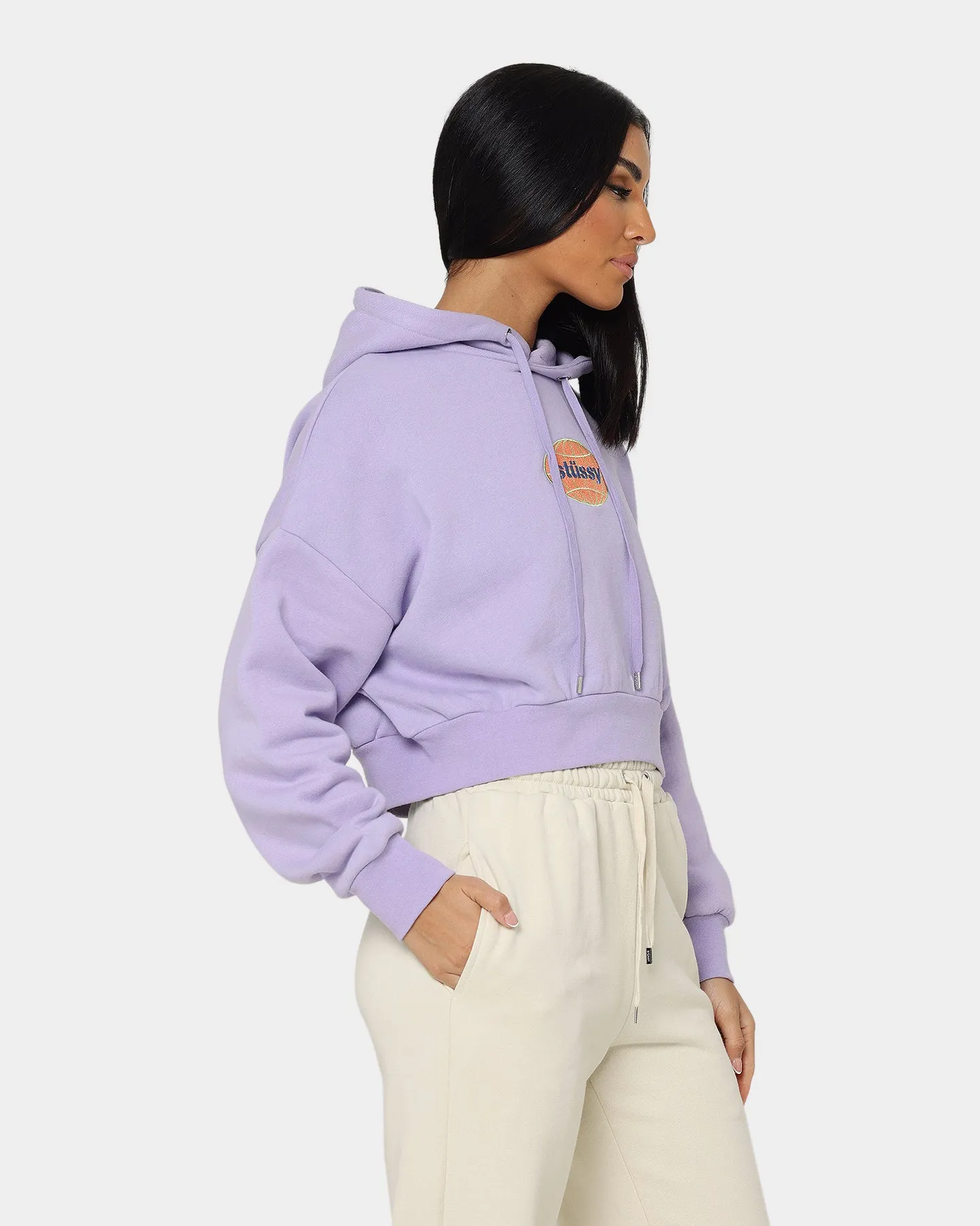 Stussy Women's Globe Hoodie Lavender
