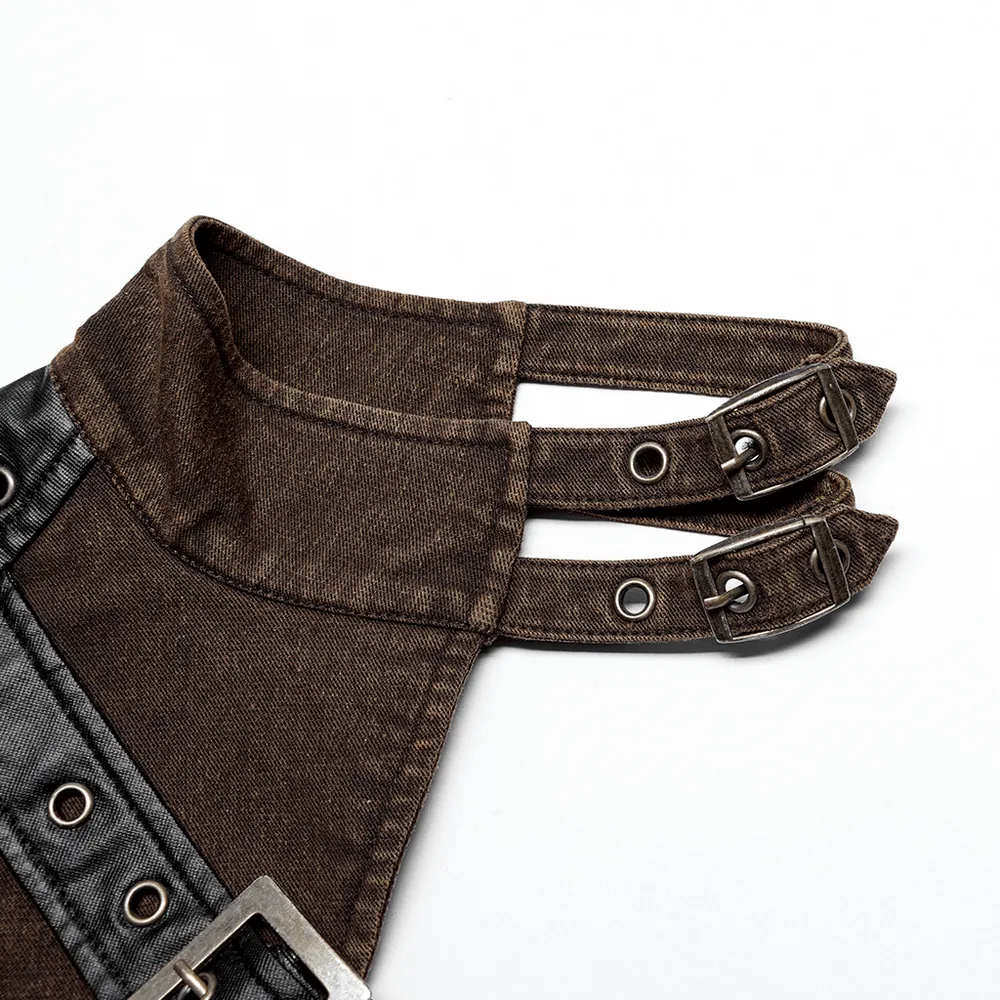 Stylish Punk Asymmetrical Jacket with Faux Leather