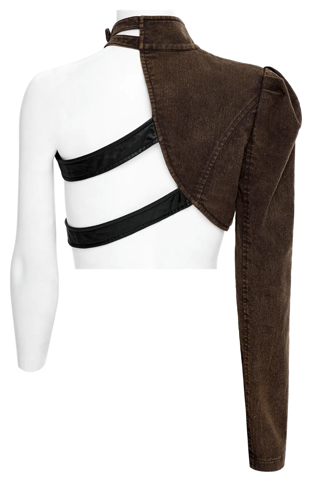 Stylish Punk Asymmetrical Jacket with Faux Leather