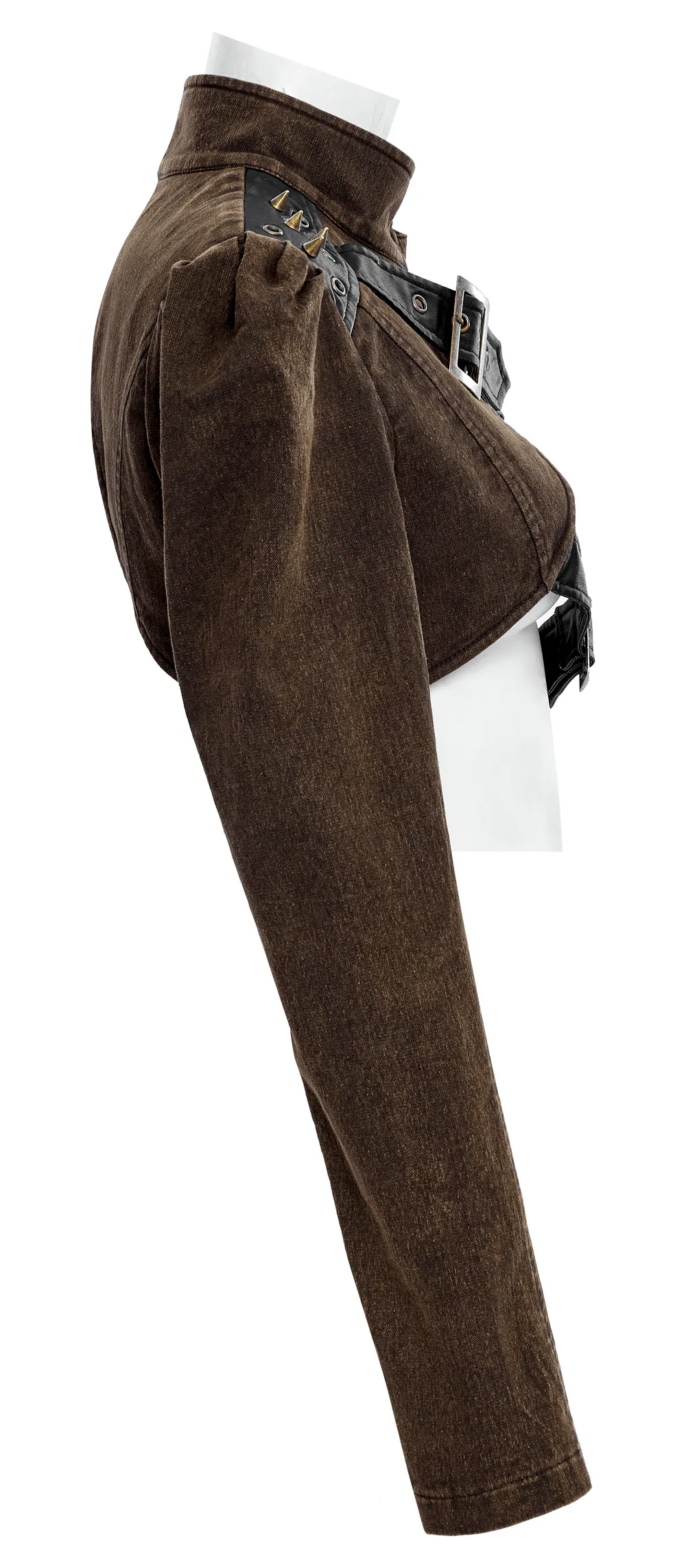 Stylish Punk Asymmetrical Jacket with Faux Leather