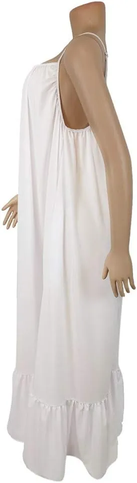 Summer Dresses for Women 2025 Casual Spring Spaghetti Straps Backless Sleeveless Boho Sundresses Beach Vacation Maxi Dress