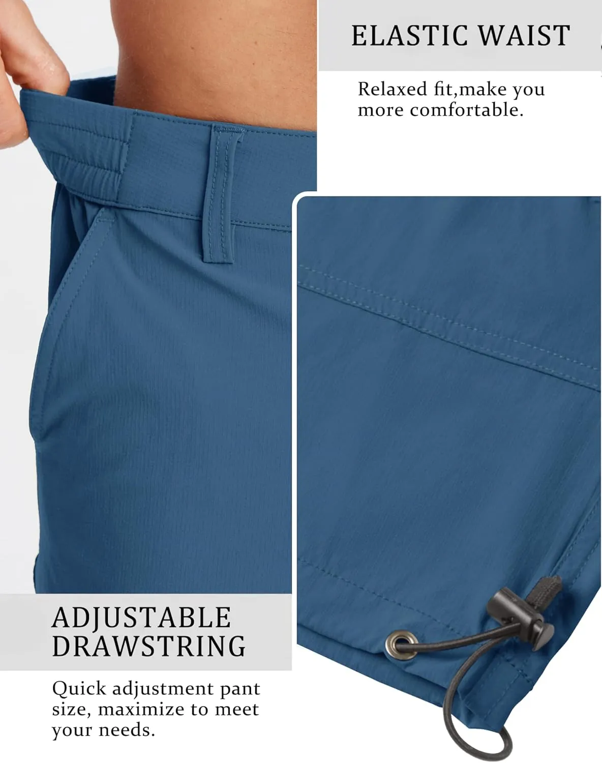 TACVASEN Men's Capri Pants 7 Pockets 3/4 Quick Dry Water Resistant Workout Hiking Summer Long Cargo Shorts Below Knee
