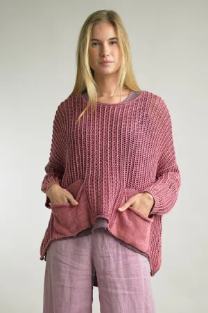 Tempo Paris Washed Linen Pocket Sweater  Effortless European Style