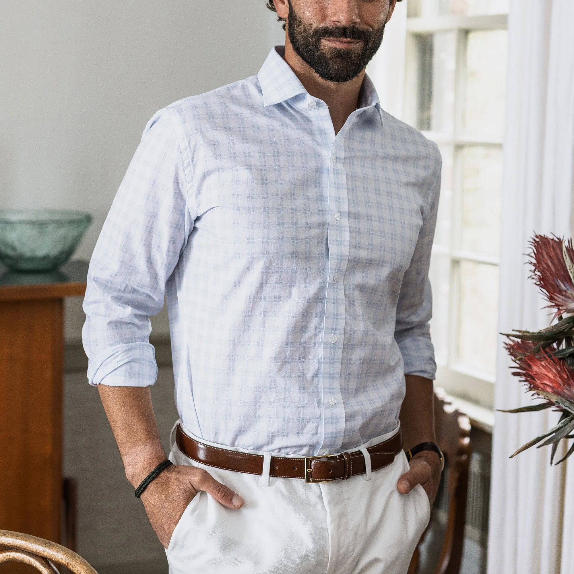 The Sky Blue Ellis Plaid Custom Shirt