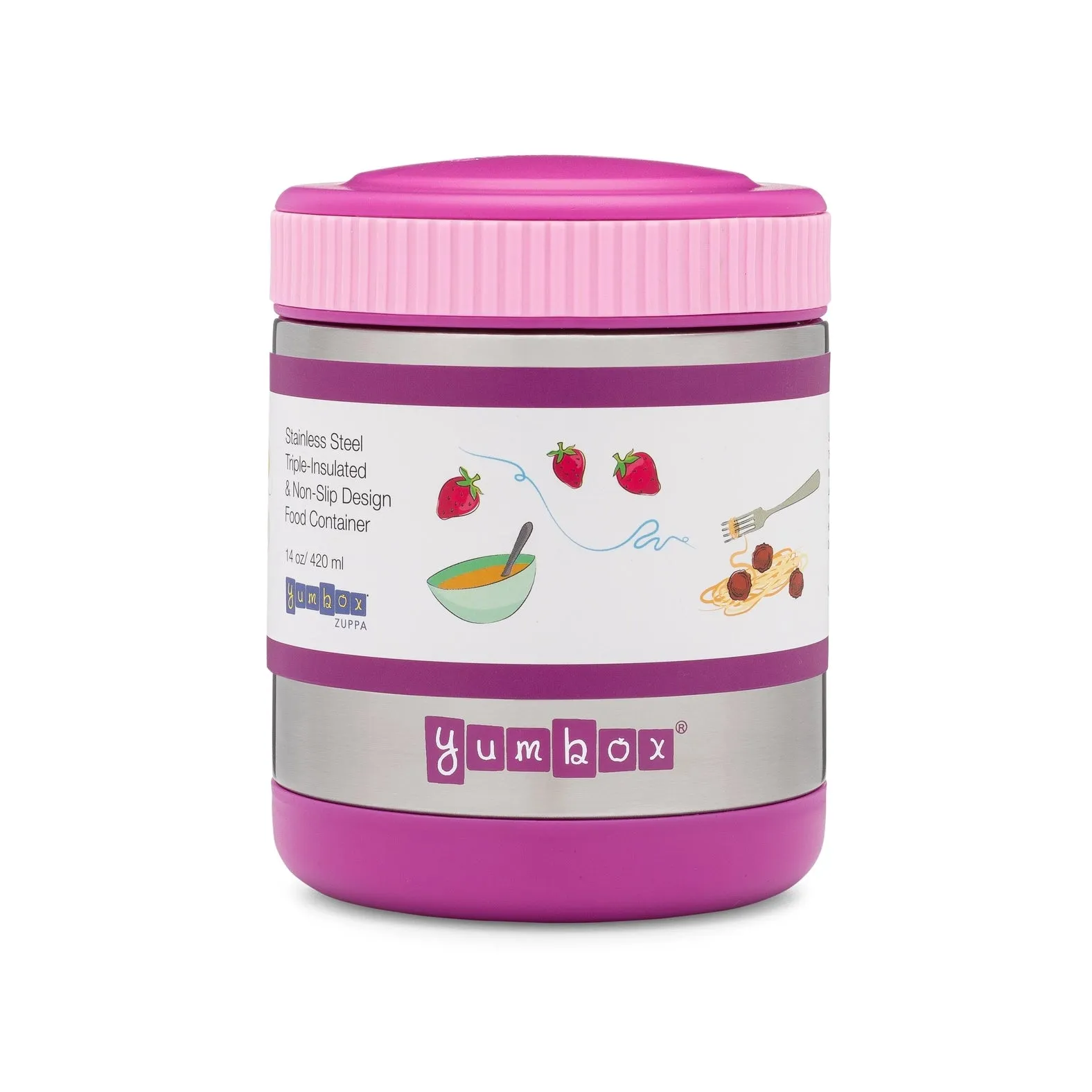 Thermal Food Jar For Hot Lunch - Yumbox Zuppa with Spoon - Purple