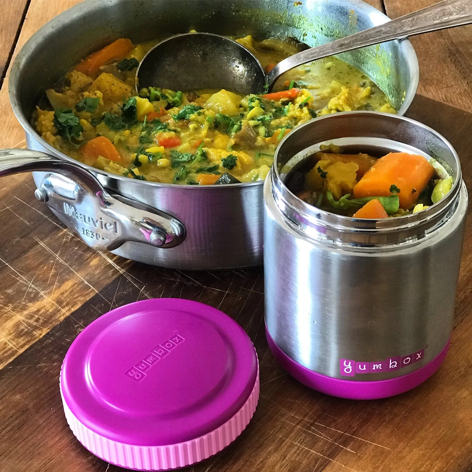 Thermal Food Jar For Hot Lunch - Yumbox Zuppa with Spoon - Purple