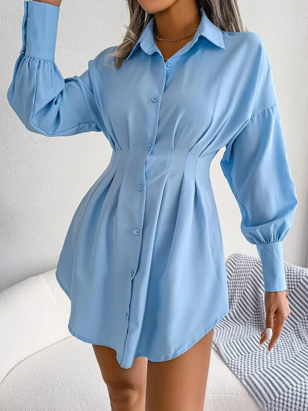 UOQAPRE Women's Summer Dress Deep V-Neck Short Sleeve Waist Tie Mini Skater Dresses Waist Casual Party Mini Dress for Women