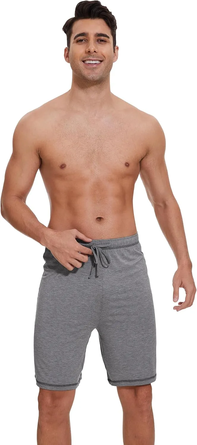 WiWi Viscose from Bamboo Pajama Short for Men Soft Knit Sleep Bottoms Summer Lounge Short Pants Cool Loungewear S-XXL