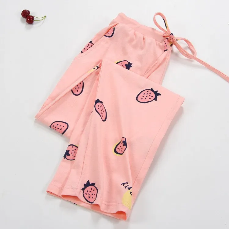 Women Sleep Bottoms 100% Cotton Pajama Pants Comfortable Pantalon