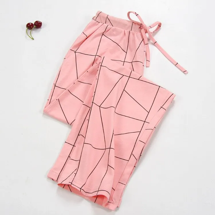 Women Sleep Bottoms 100% Cotton Pajama Pants Comfortable Pantalon