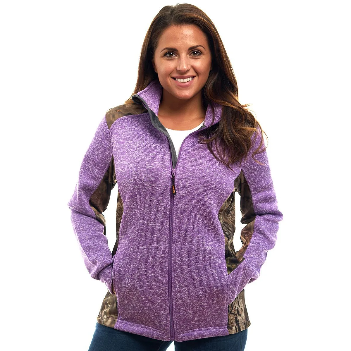 Women's Mossy Oak Sweater Fleece Knit Jacket Break-Up Country Camo