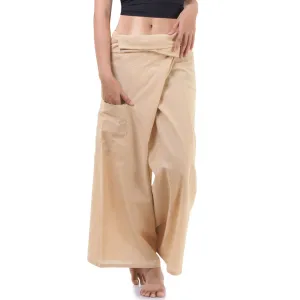Women's Pinstripe Thai Fisherman Pants Sandy Beige