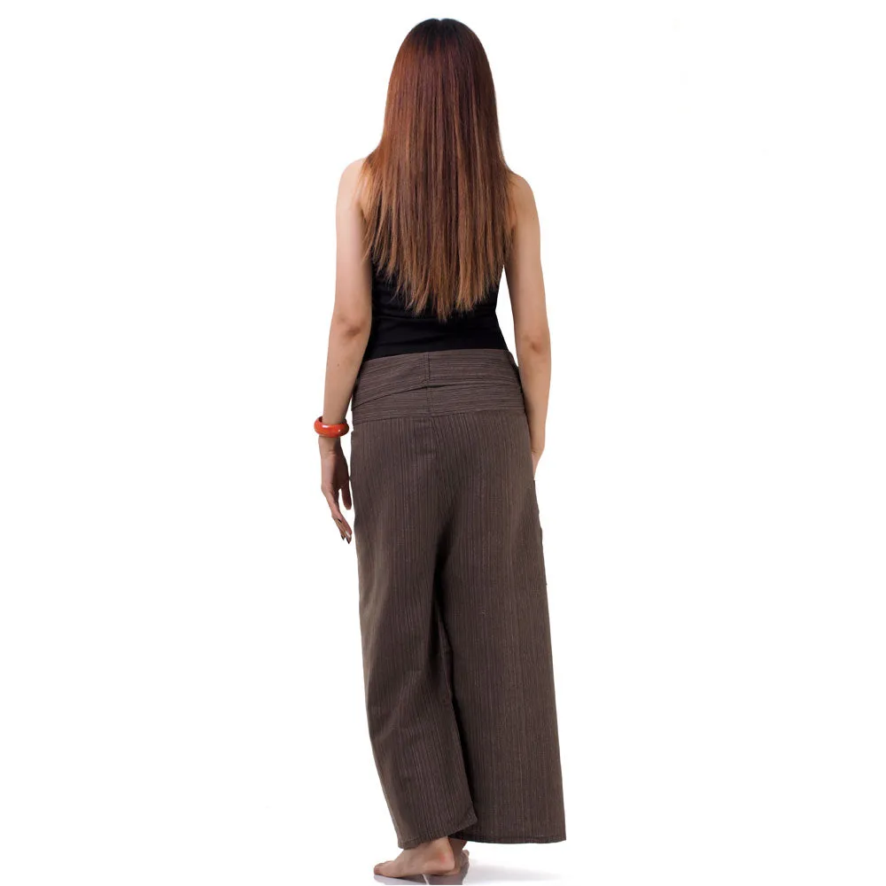 Women's Pinstripe Thai Fisherman Pants Sandy Beige