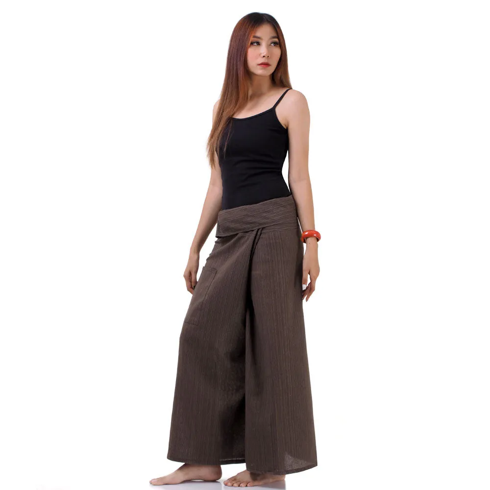 Women's Pinstripe Thai Fisherman Pants Sandy Beige