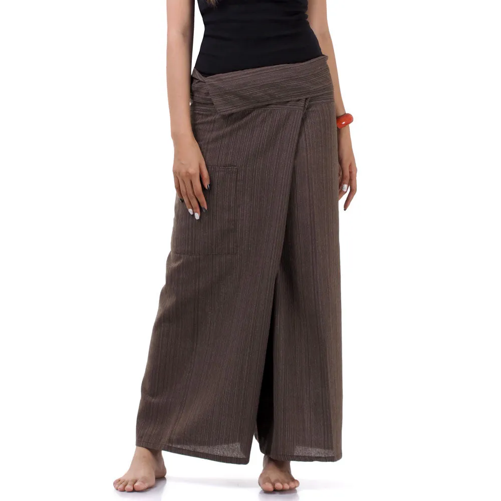 Women's Pinstripe Thai Fisherman Pants Sandy Beige