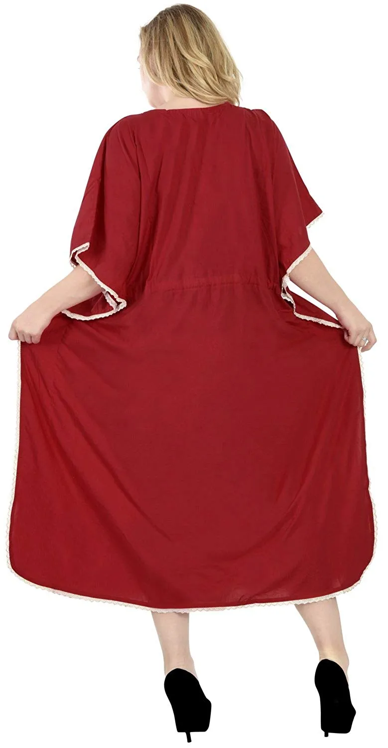 Women's Plain Beachwear Swimsuit Swimwear Bikini Cover up MAXI Dress Caftan L-5X