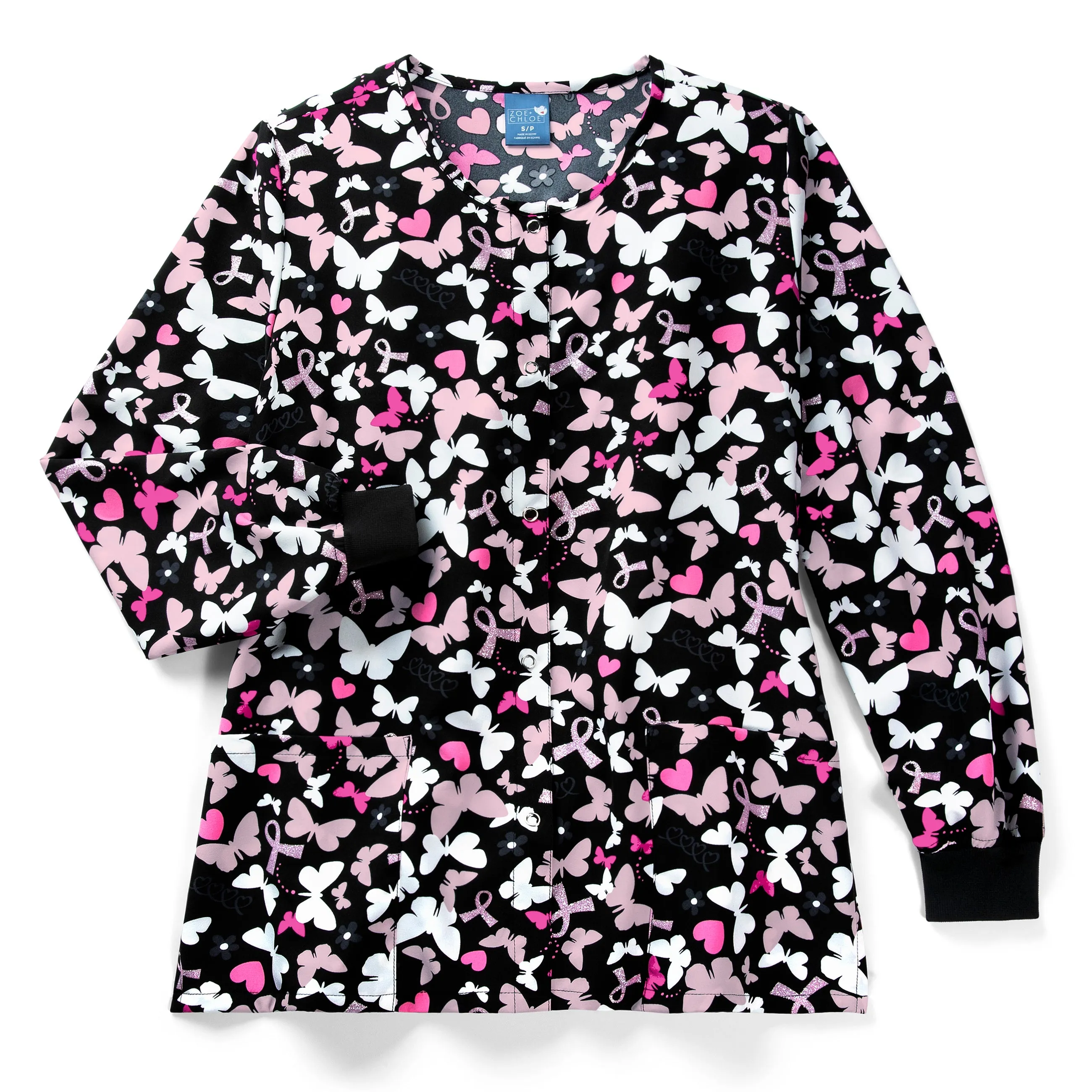 Zoe Chloe Women's Printed Performance Warm Up Jacket - Pink Flight